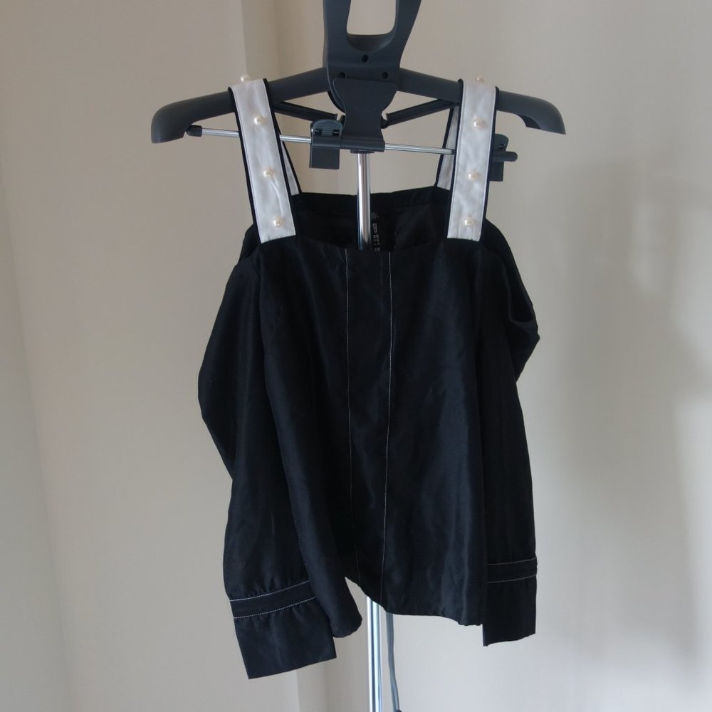 Design Lab Shoulder Strap Black Top Size M